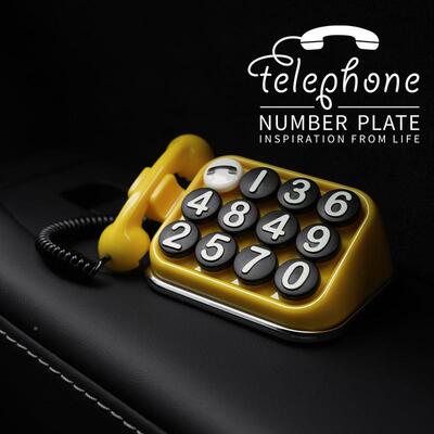 bbdd老话临时号码停车牌电牌车载挪车电话车内复古汽个性车创意停