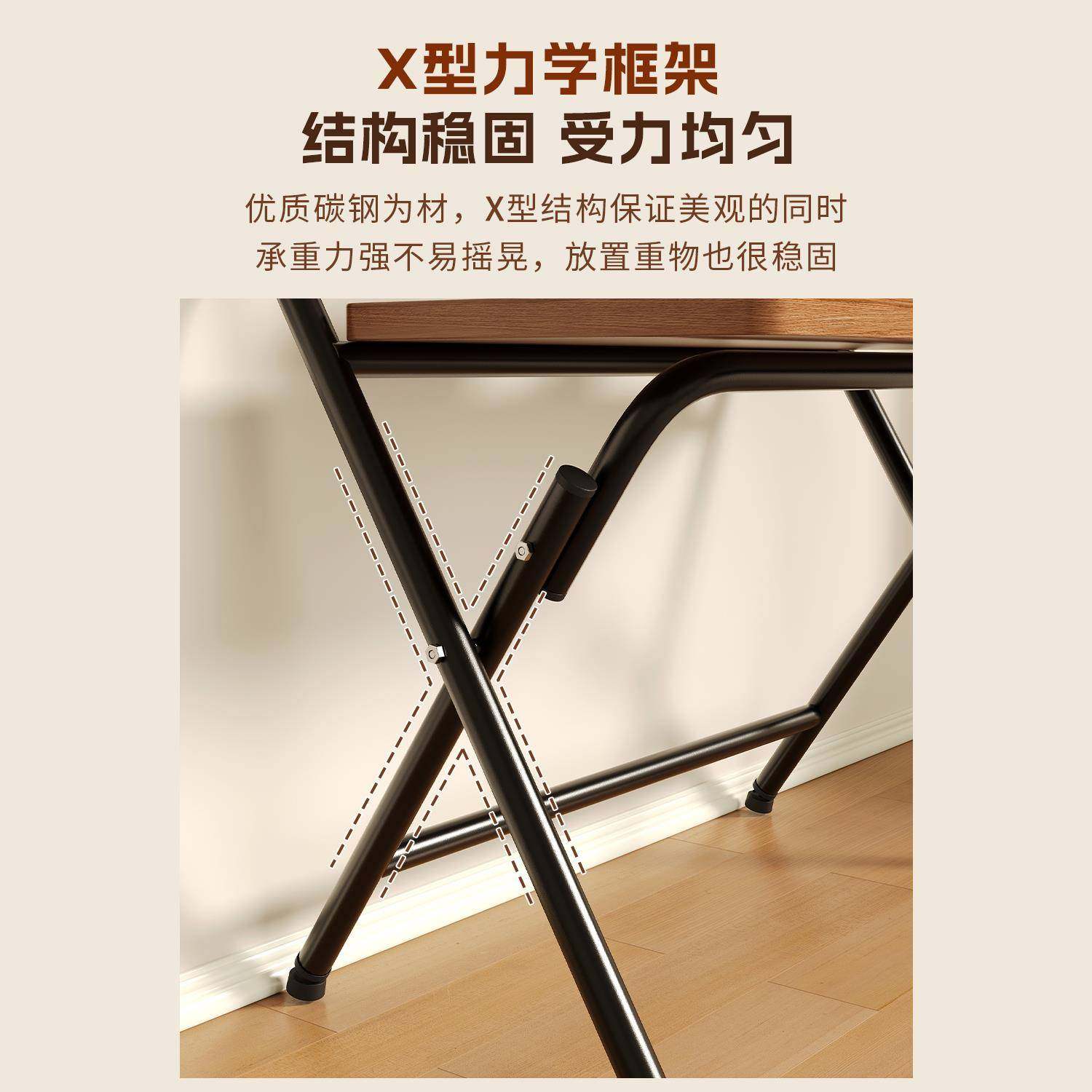 学生WKF家折用写字卧室床边小桌子桌简易办公桌可叠书桌免安装脑