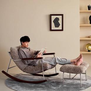 菲卡摇椅复古轻奢客厅沙发阳台CVN睡摇觉摇可可拆洗软包沙发椅单