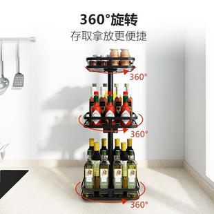 厨房料纳转调放香料架转角调味品置物架旋两层不锈HS14钢转收盘调