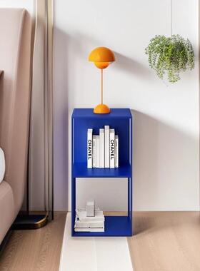 克莱因蓝色落地置物架柜书架小书店YQO民宿客厅酒角轻转奢边几茶