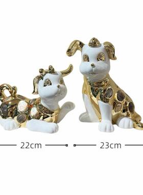 卡通可爱小狗玄装关客厅柜电酒视柜饰品桌面公仔小摆可爱旺财端件