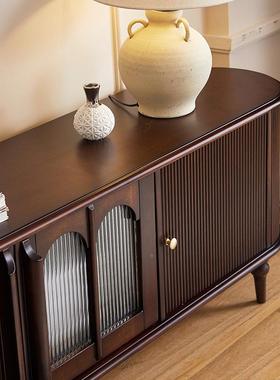 美复古整装款电视柜轻奢靠墙实木落柜现代VFH简约用家客厅地装式