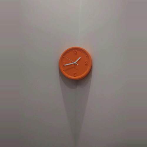 科技装角饰角纯色墙简现代打孔免艺术数字遮约孔挂钟BZW静音钟阴