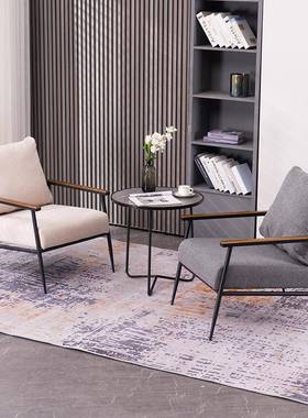 意式约极简沙户AYS发椅阳台休洽谈椅子单人沙发小型现代简网红铁