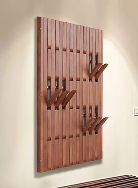 老榆木挂衣YAG架钢关琴键衣帽架玄区挂衣置物架门口户墙入上挂衣