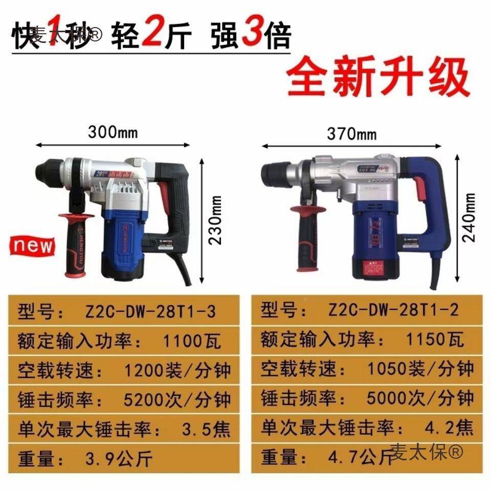 恒友电锤2832t4t土0C植筋保温爆大功501率水电模工开槽混凝钻麦太