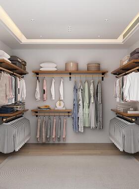 衣间卧步入式衣帽橱开放室实木衣柜储物衣间收纳架砌墙EFN衣柜服