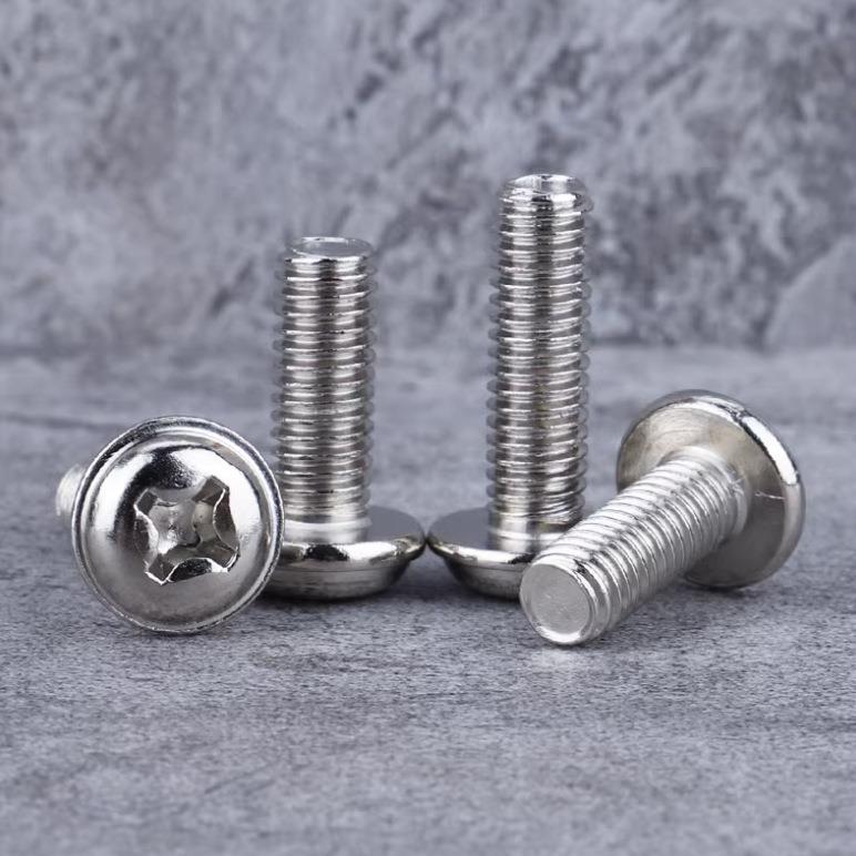 P十W无品牌/M镀镍字圆头带垫M螺丝钉头盘带介螺钉电脑机箱螺丝M2/