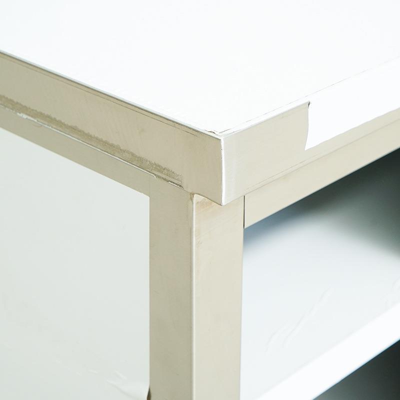 UHM不锈钢切拉门工作台厨房操作验台面储物柜菜桌子带拉案板支门