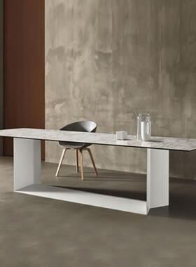 意师式极简岩tb-65699板餐长桌大方形设计家现代简约用口字架网红