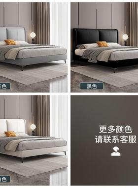 1.猫5VGL米床双人1.8x2米现代简约新款房极双人床简抓皮床出租床