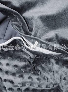 A黑色科技重力被2M0泡0GRGAS加水晶绒绒面压泡重力毯泡绒权毯套装