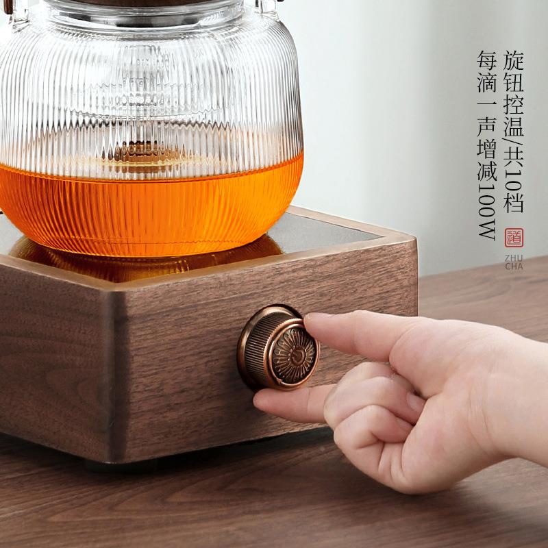 胡桃玻木Z006煮壶煮茶器新加款厚璃耐高温烧水泡茶白茶电陶茶炉煮