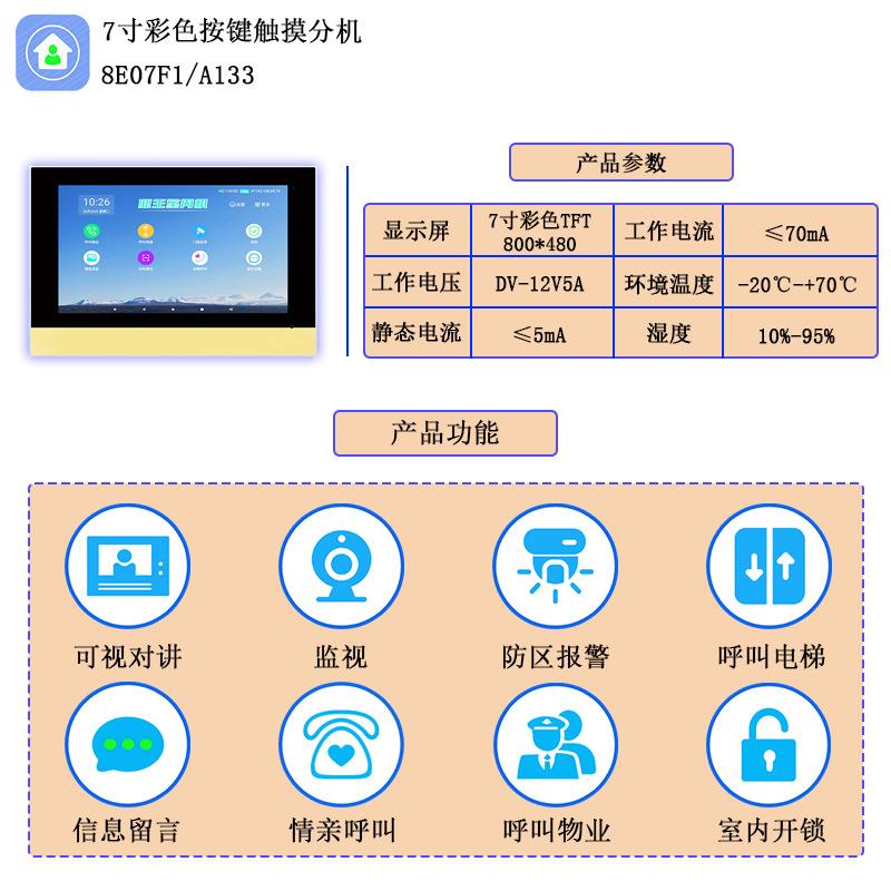 智能化免布线讲云对讲人/脸识/别/楼宇见详情对讲网络可视对系统