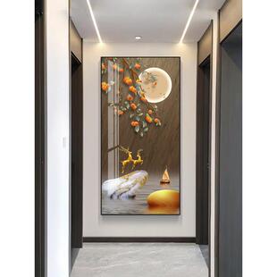 装入户玄关画正对门走廊过道壁画现代玄幻晶POH门瓷竖版幺关饰挂