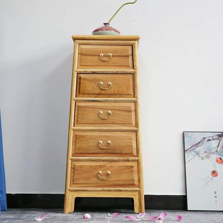 香樟矮柜橱边柜新中式五斗柜实木斗客厅抽屉收柜卧室储物木95861
