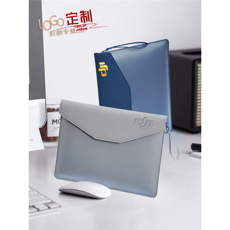 严选皮质商务文件袋A4档案袋文件夹A5公文包大容量手提公文袋双层