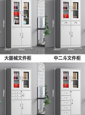 财务证柜钢制凭件28441资料档案柜柜办公室文带锁铁皮书柜落地储