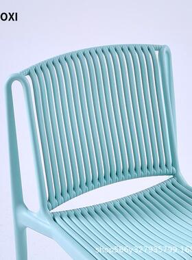 料椅子GUZ现代塑简结约餐网红椅休闲创意大人靠背椅加厚实餐桌椅