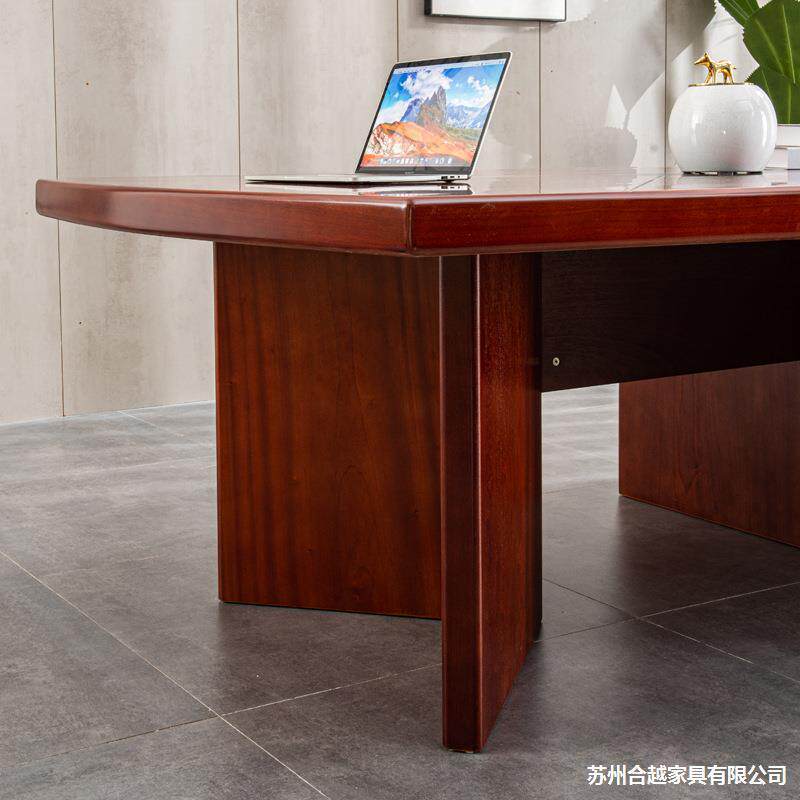 型会议桌长形桌油漆贴实木皮会无品牌/议台洽谈桌小议椭圆简约现