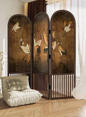 入户可移动法式古28313屏移风复美家用实木隔断折式叠动玄关客厅