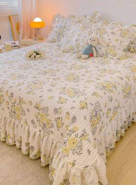 保FVO床盖三件套棉床单床夹罩单榻榻米件护罩花边铺