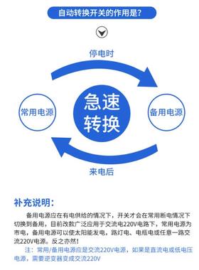 毫秒级双电源自动换开关切换转2不断电p63A3p4220v家用32A80A3pGK