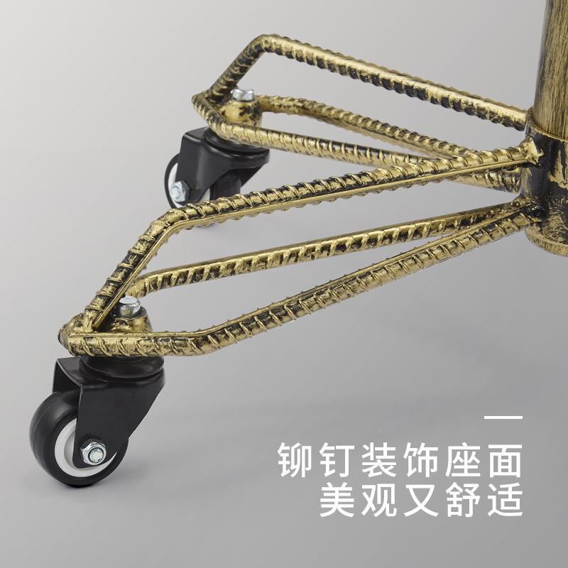 复圆古靠背圆凳可升降调节筋钢凳家用吧发廊p复古圆凳酒u材质转椅