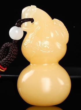 天黄玉葫芦手把然件男士00565全抓件福禄双桔子玉葫芦手古玩把玩