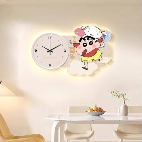 奶油风客厅表墙挂钟表挂餐厅YW-DENG-静音现代钟风简约2创意时205