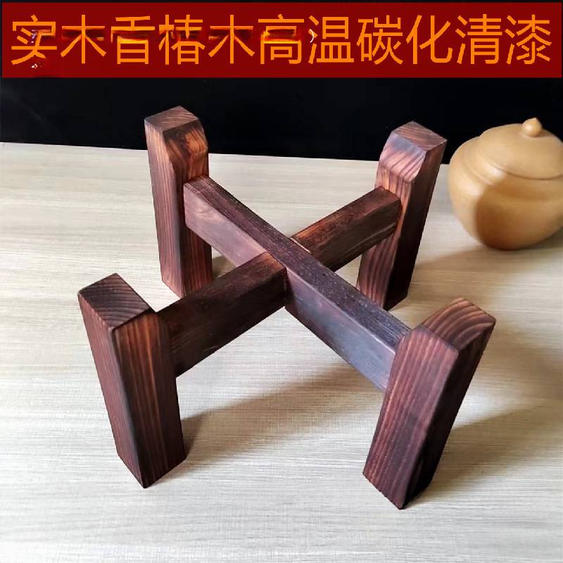 实木架子水缸木架鱼缸花盆架酒坛架陶瓷水缸底座古法养鱼架石磨架
