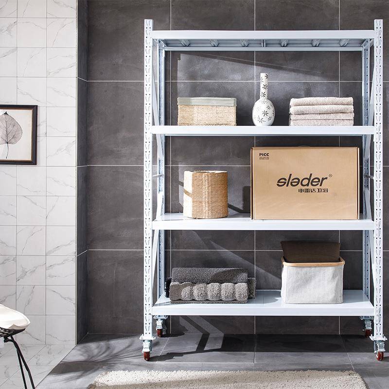 带轮子移PCQ动货物架轻中钢型仓储货架家用服置物架可拆卸制装置