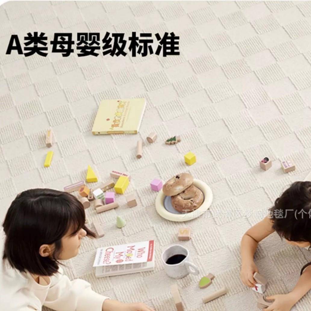 新西工兰式羊毛奶油小方毯客厅奶油色浮地雕艺意无品牌/简约高端