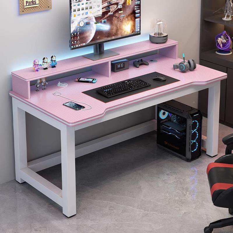 电YVV脑桌台式学生双书桌用卧人室学习办公桌碳纤维家简易电竞桌