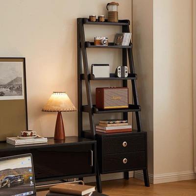 木实木书架黄杨木多层落实地置物架中古OMS展示架客厅型小即户木