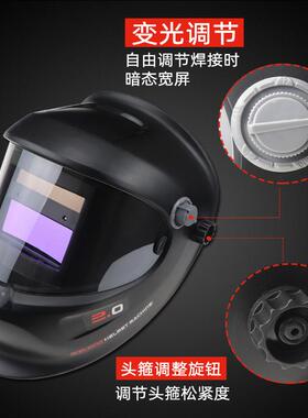 自光动CSN烧变电焊面罩变头戴式光面罩焊工焊帽焊接氩弧焊眼镜防