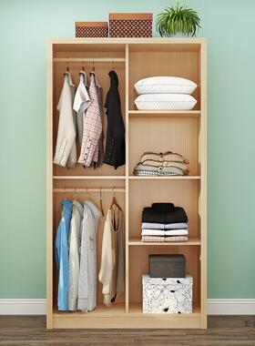 实木衣柜家用室小户32722型现代约儿童组装推全拉门松卧木大衣橱