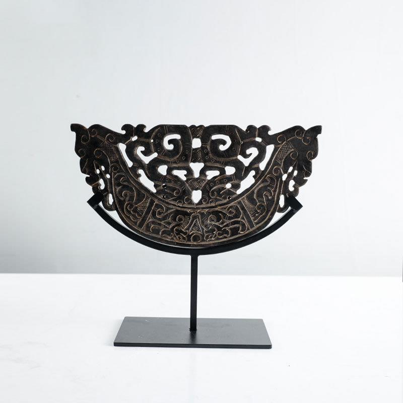 新店中式简软约创意雕刻玉璧电视酒柜窗玄关家MZR居装酒橱样板房