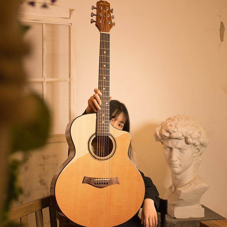 guitarist民谣初吉他云杉41单男板吉他学者女生木用吉它亮光