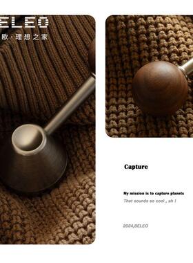 间中古锁卧室23917门锁家用木门胡桃木房门磁吸静风音室内房复古