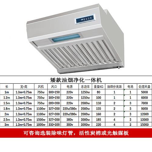 烟净一体机商用餐饮饭店厨房烟罩不1254锈钢油烟净器烧烤油化化油