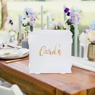 磨砂亚克力婚礼卡片PJ-MPH-M盒带灯婚现庆场收集祝信封拆装盒收福