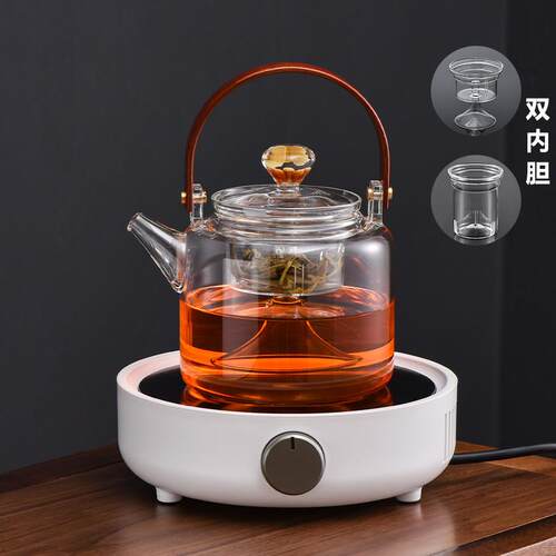 宜龙感温玻壶大加厚耐高温电煮茶器烧水壶功率陶炉茶zj-50壶煮茶