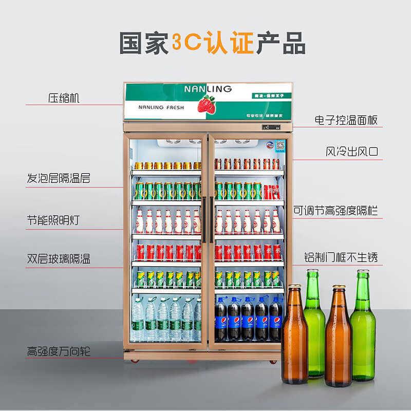 南凌立双式展示柜冷藏用保鲜风冰冷无霜饮料柜FXW门啤酒冷商柜柜
