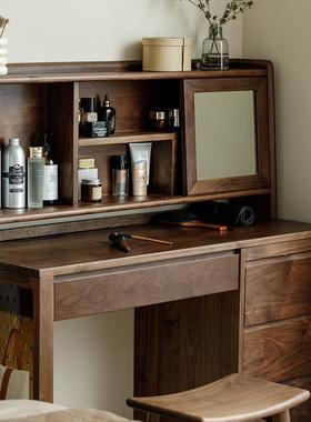 北美黑胡桃实梳妆台现代简约樱桃木原卧室65673多木功能木一木体