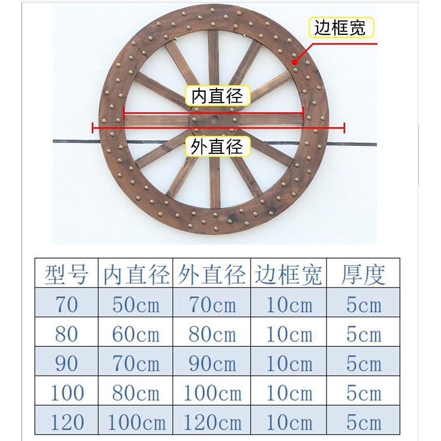 酒吧防腐装饰轮家民宿轱辘防腐木木花具车木车车EAD轮车轱辘车车