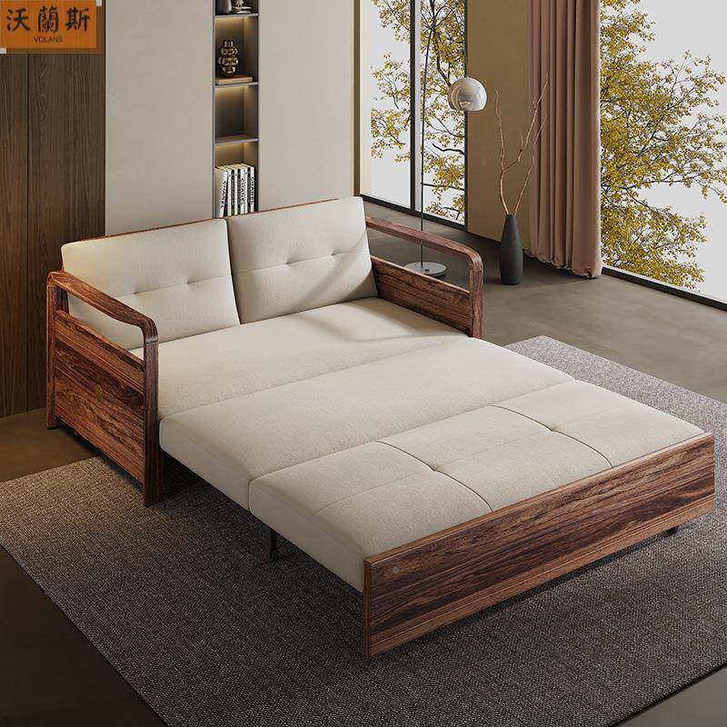 实木折叠沙发床两用户中式用小多型伸缩客厅双人功能卧室书SNF家