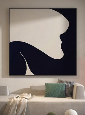 白艺交抽象风图客厅玄关会议室装饰画IMP壁黑画方形错现代轻奢术