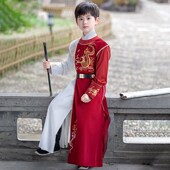 夏季 汉服男童2024新款 儿童唐装 中国风男孩古装 圆领袍国学古风童装